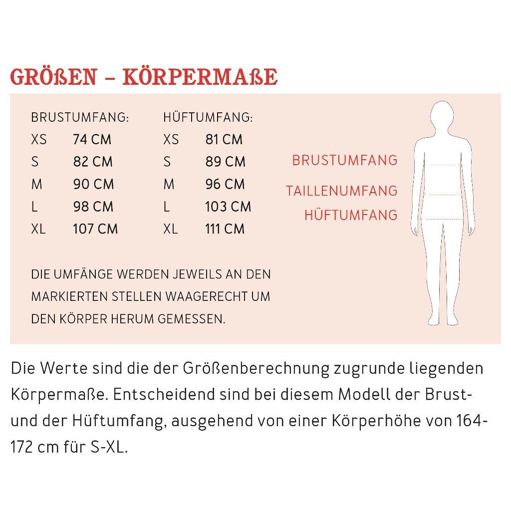Papierschnittmuster Shirtkleid Frau Julie XS-XL